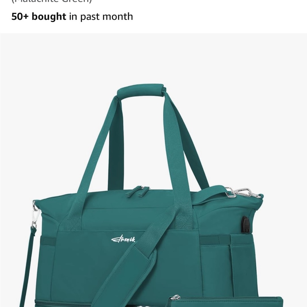 Amazon Teal Travel Bag